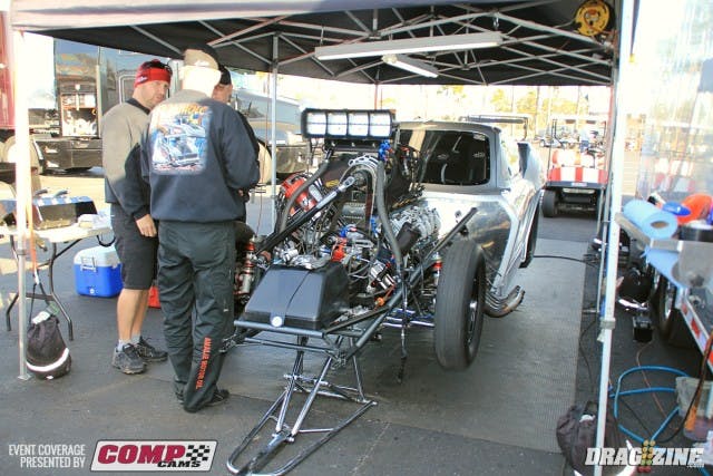 Adam Flamholc is running his Corvette in Extreme Pro Mod this weekend. He has renewed with 5 Day Plantation Shutters and Amalie Oil for 2015. Since purchasing this car Adam has made 7 passes with it running a 3.61 at 211 as a best so far and it's now updated with the familiar silver paint scheme.