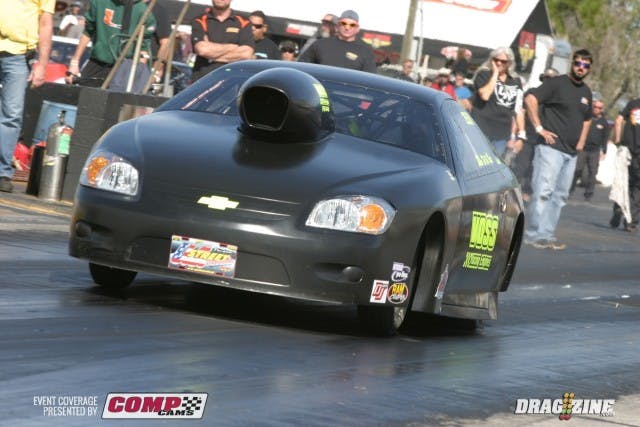 Dillon Voss met up against Rob Briscoe in an Outlaw 632 heavy-hitter match-up. Briscoe had just run a 4.48 the previous round, so it shaped up to be a barn-burner. Unfortunately for Briscoe, he had troubles at the start, and the race was over pretty quick, with Voss taking the win.