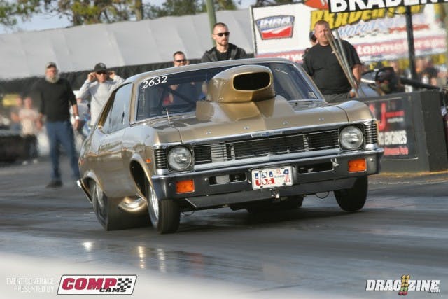 Rob Briscoe made a full pass in round 1 of Outlaw 632, but that's because Alexander Padilla was in the other lane. Briscoe got the win with 4.48 at 153 mph over Padilla's 4.68, also at 153 mph.