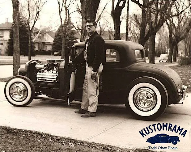 Olson and his coupe, circa 1958.