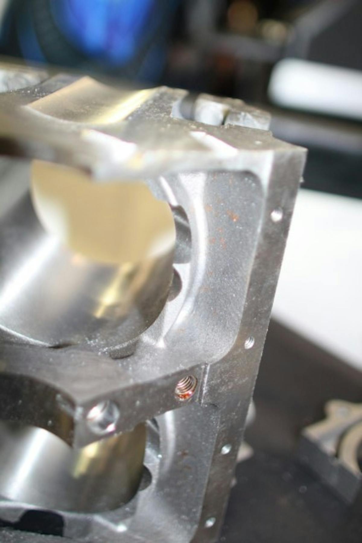 The bottoms of the cylinder bores come pre-notched for big stroke applications - 4.XXX-inch is a breeze with this block.