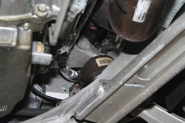Here's the problem - there's no access to the hardware for the CTS-V's engine mounts with the subframe still in the car. Not a job you want to tackle more than once...