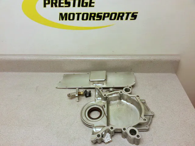 The crankcase breather system was adapted to the front cover in this unique application.