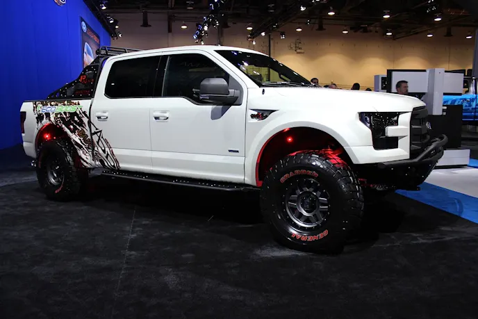 The 2015 F150 displayed at SEMA 2014 was made to look like a Raptor, but wasn't.