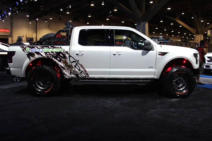 Addictive Desert Designs (ADD Off Road) showed off their Baja XTR package available for all 2015 Ford F150s at SEMA 2014.