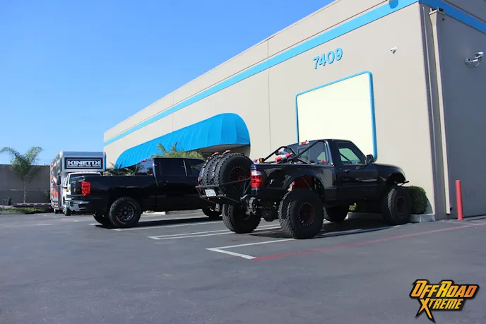 Surrounded by built off-road trucks on all accessible corners, it's obvious that what goes one behind these walls is real business.