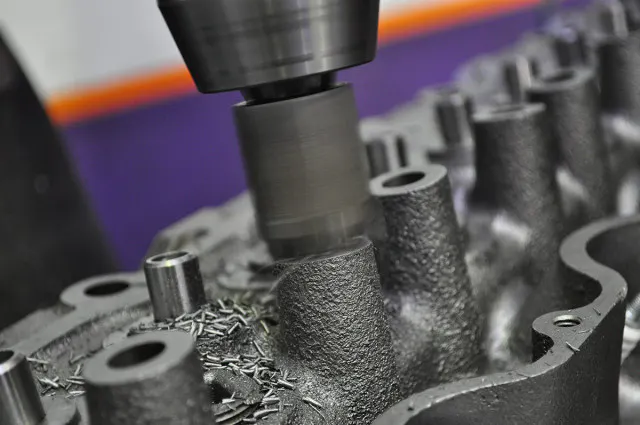 Machining the rocker pedestals for proper geometry.