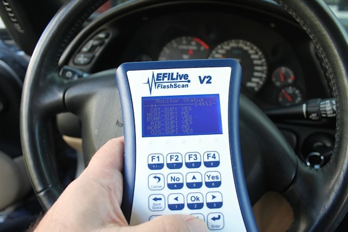 Our first task on Project Y2k, our 2000 Corvette, was to download the existing tune stored in the ECU.