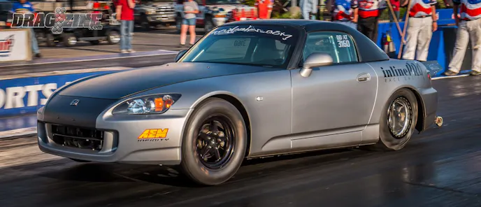 Bales's S2000 leaves with a purpose when he lets the car rip off the line. The car is exciting to watch down track as each gear change happens extremely quick.