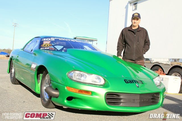 David Adkins was here last year with his LSX powered Chevy Bel Air and is back with a new car running in PTC Radial vs the World for car owner Gary Lee from Boca Raton. The car was recently updated by AC Racecraft. Dave ran a 4.85 off the trailer and they will be working on the suspension today getting the car going straight. The engine is a 454 LS based on a BMP Warhawk block topped by C5R ET Performance cylinder heads fed by twin Garrett 88MM turbos backed with a Rossler 210 transmission.