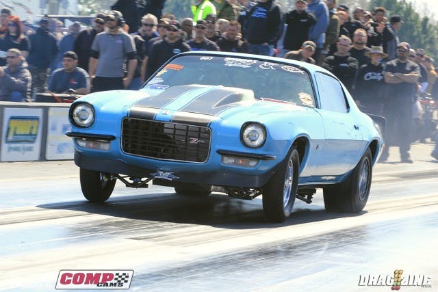 Lyle Barnett sits in thirty first position with the Mac Fab Beadlock Conversions Camaro with a 4.85 at 150. The team broke a blower yesterday and sourced one from the folks at Automatic Transmission Factory to make this morning's  third session of qualifying.