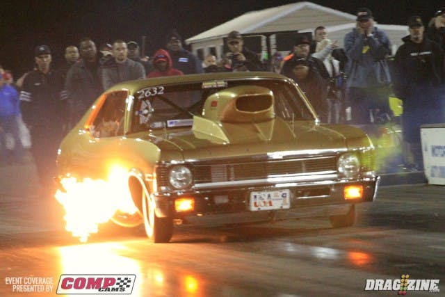 Rob Briscoe was matched with number 31 Lou Cordova but lost traction and put on a light show taking a hard loos to Cordova's 5.13 at 140.