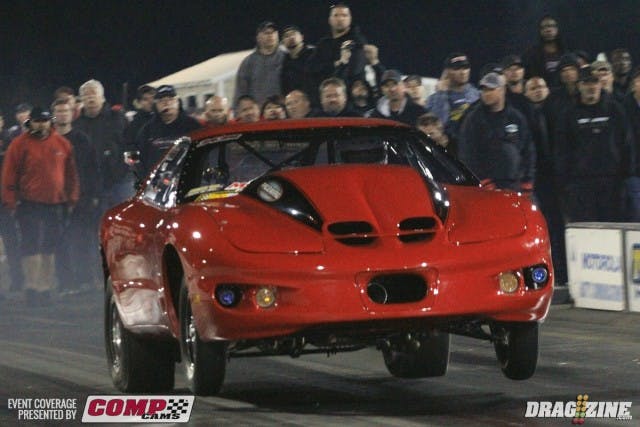 Brian Black from Racewire Solutions put his Formula Firebird in sixteenth spot and paired up with Shawn Ayres in round one. Ayers got out first but lost traction allowing Black to get by with his 4.60 at 156