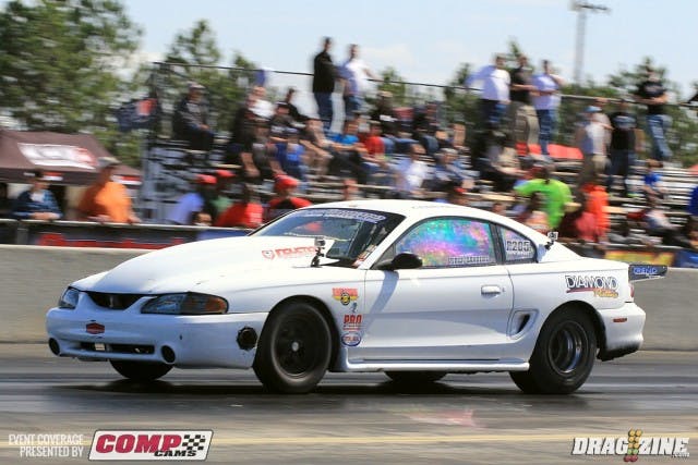 Troy Pirez put his Induction Solutions, Fast Forward Race Engines, PKRE, PTC Mustang through to round two taking out Bruce Rentz with a 5.16. The Pirez team was up late freshening the engine for today's eliminations.