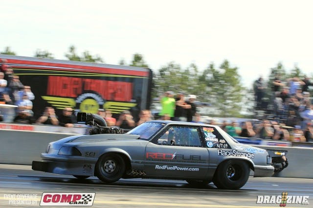 Steve Jackson put up another 4.11 to take the win over Dave DeMarco's  GN in a battle of blower cars.