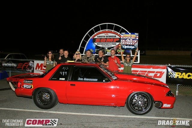 Ultimate Converter Concepts/Induction Solutions Ultimate Street had a quick field this year with Joel Greathouse going number one with a 4.84 at 147.54 MPH setting tongues a wagging. He went low ET every round in his KBX entry meeting up with number two qualifier Mark Rogers' turbocharged mod motor entry. Rogers won the reaction time battle but fell off pace from his 5.0x performance allowing Greathouse to get by him with a 4.92 at 145.