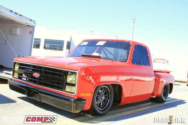 Ed Haddock is here with this gorgeous mid eighty's Chevy step side. Haddock runs Pro Modified in PDRA and is here this weekend having some fun. His wife Jenna Haddock will be racing in 6.0 Index powered by a 434 small block by Buck Racing Engines.