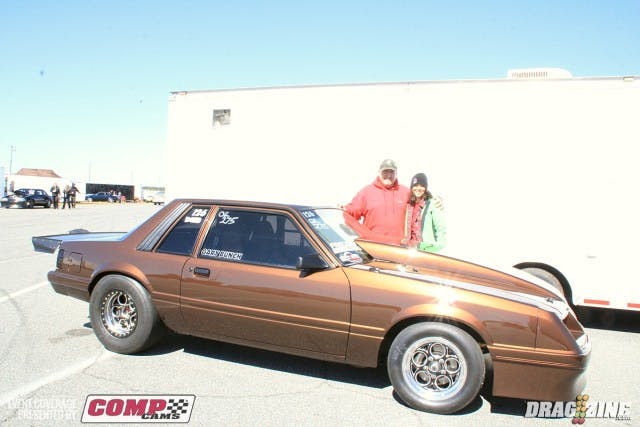 People may not recognize Gary Bunch this weekend as he has shed the pink paint scheme for brown, a Toyota Tundra color. Shown is Gary and his wife Wonda Bunch.