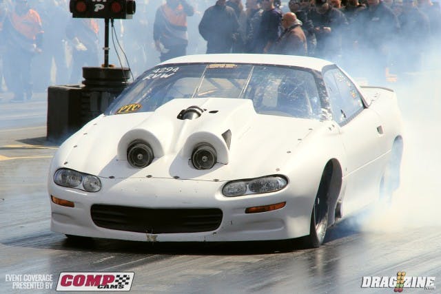 Michael Locklear recently purchased this Camaro that is now on it's third owner after being built and campaigned by Bill Futch in OL 10.5. his first run today was a 5.36 at 163.