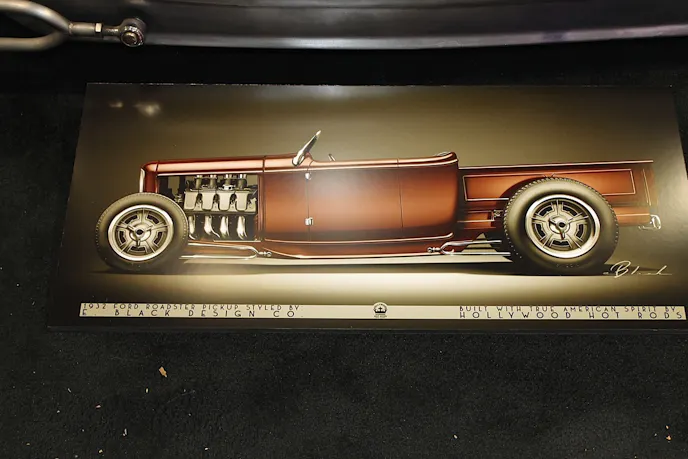 The roadster pickup, one of the three bare metal hot rods seen at the Grand National Roadster Show in January.