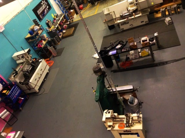 Just part of the shop - the porting room and office space is off to the right, and shipping and receiving is also out of the frame. 