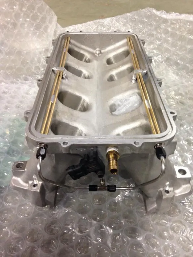 Just in case the giant turbo isn't enough, there's a spraybar nitrous system built in to the manifold.