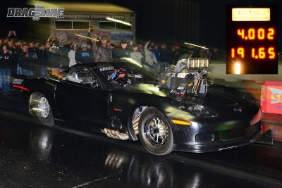 Jason Michalak clicked off low elapsed time of the event with his blown Corvette with a 4.00 -- setting a new RTRA record.