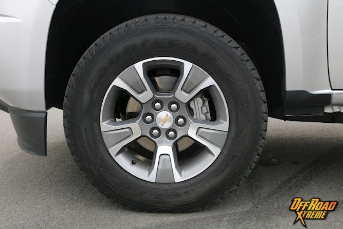 Power is put to the ground through Kevlar-reinforced Goodyear Wrangler tires.
