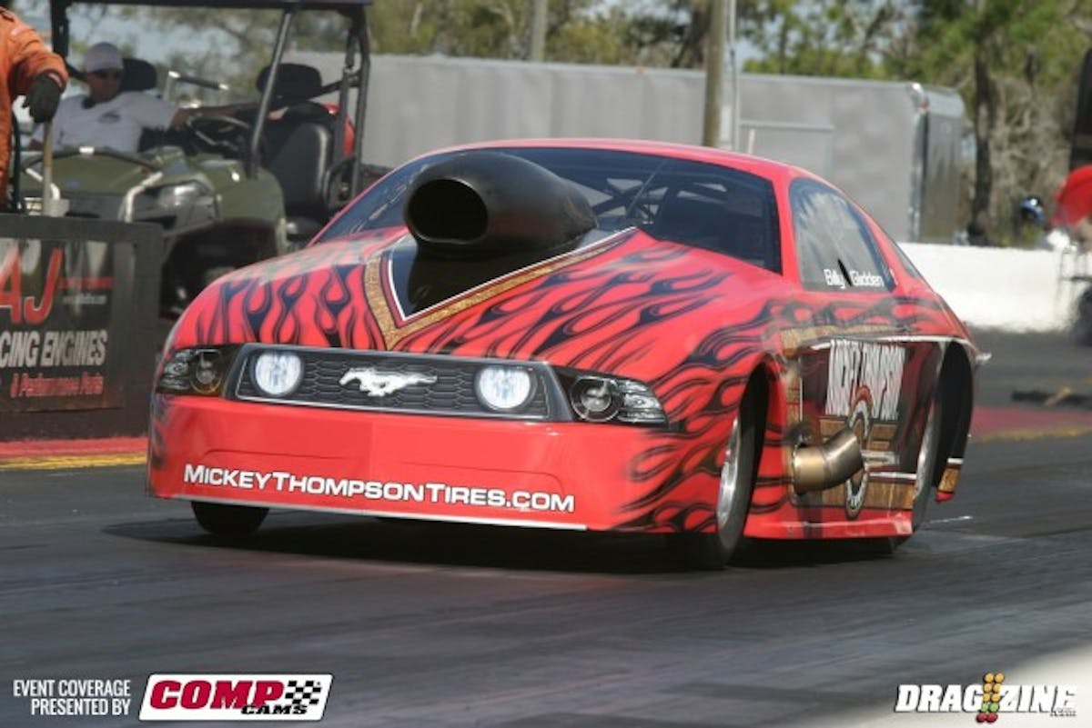 Though with a new Stickedude wrap on the car, applied by Don't Drive Naked out of Indianapolis, Billy Glidden says he has let the clutch out on his car 10,153 times as of the test session. Glidden says he is concentrating on getting his car to the 330 ft mark quicker than the Pro Mod class' turbocharged and supercharged combinations. Besides his wife Shannon, who is arguably the hardest working woman in drag racing, Glidden says Jimmy Keen will be helping at the Gatornationals. 