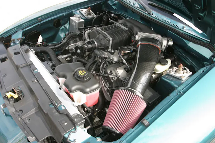 Look, a VMP TVS supercharger under the hood of PBH's Jake Long. The car makes 728-rwhp on E85.