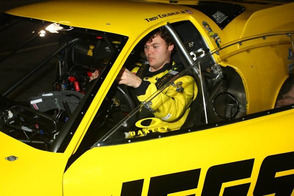 T.J. Coughlin gets ready for a pass down the quarter-mile.