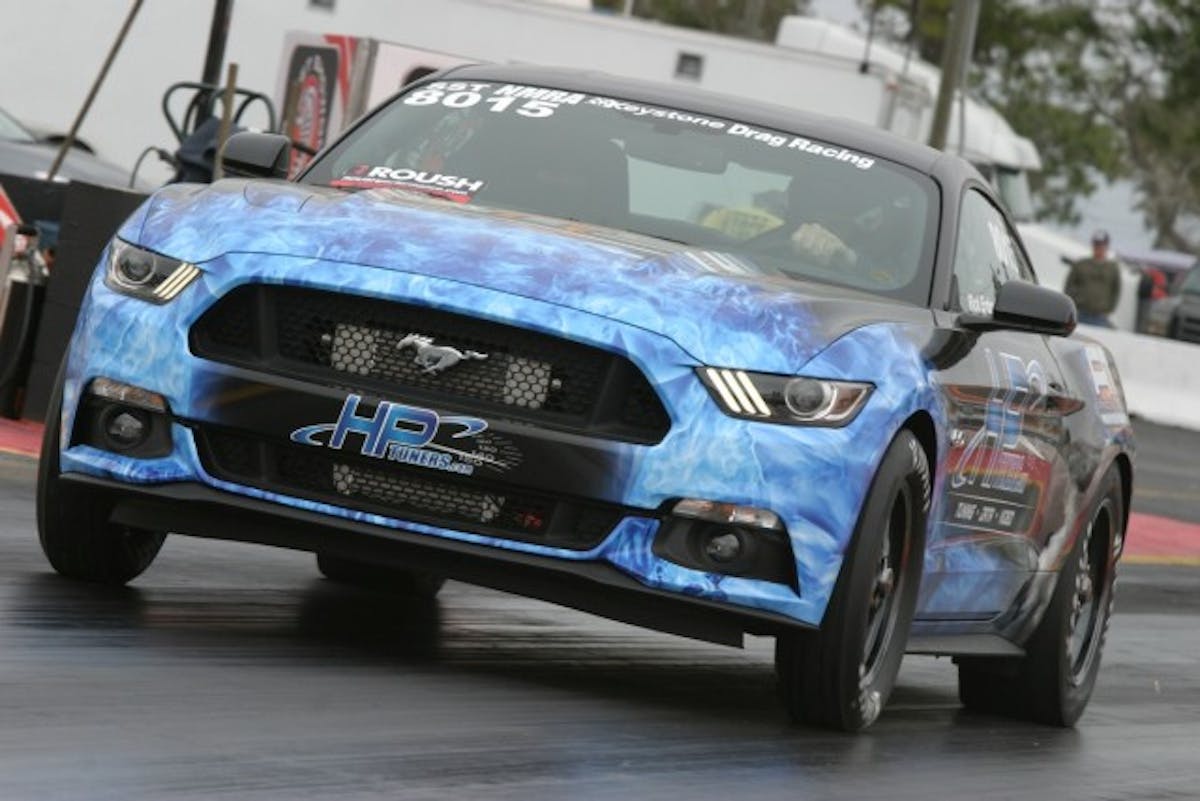 We brought you news of Rick Erdman's '15 GT a couple weeks ago, but here's at Bradenton with the car, and this morning he uncorked an 11.99 at almost 130 mph. Working with HP Tuners, the guys are working on torque management to improve 60-ft times. On Gulf Racing Fuels Mach 116, the car made 758 horsepower and 551 ft-lbs of torque at the wheels.  