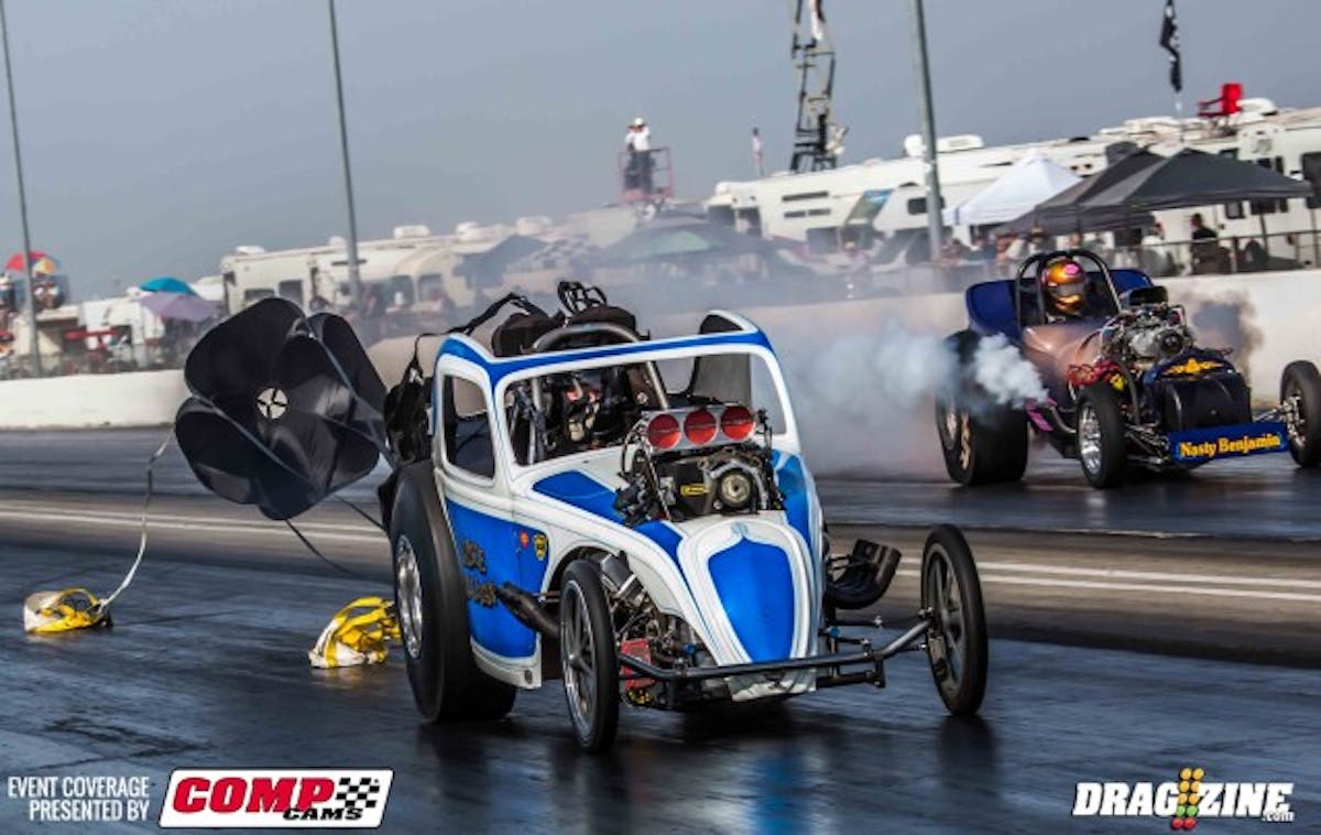 Jeremy Sullivan at the wheel of his fathers Fuel Altered