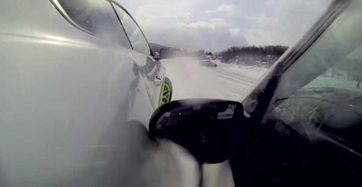 Unfortunately, a fellow competitor decided to modify Gittin's quarter panel and rear bumper cover.