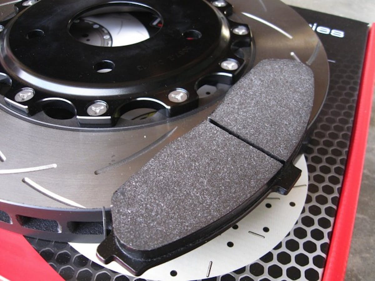 Proper friction material selection is critical to braking performance. We're using Hawk HP Plus pads, which are designed for a mix of street and track use.
