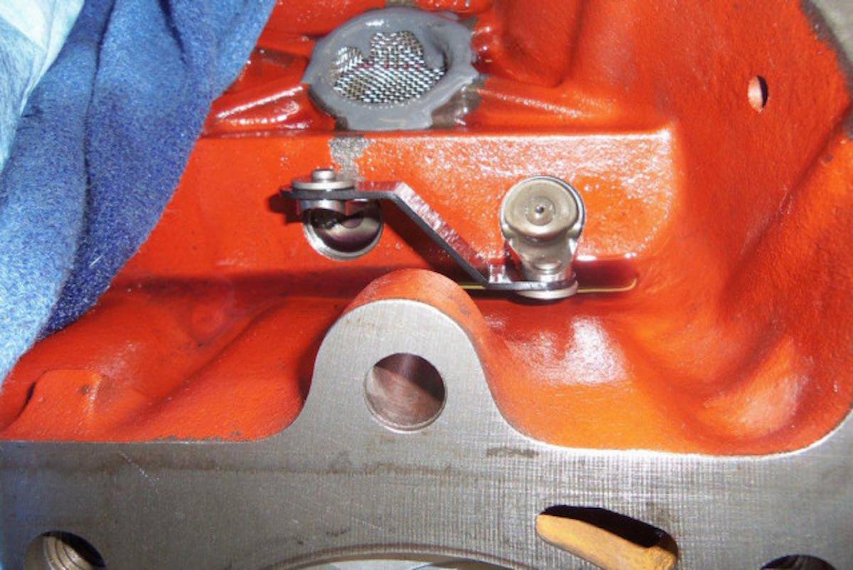Another challenge presented itself during the build process in the form of this extra head-bolt hole, which caused challenges for lifter installation. This will be milled off next time the engine comes out to be freshened up.