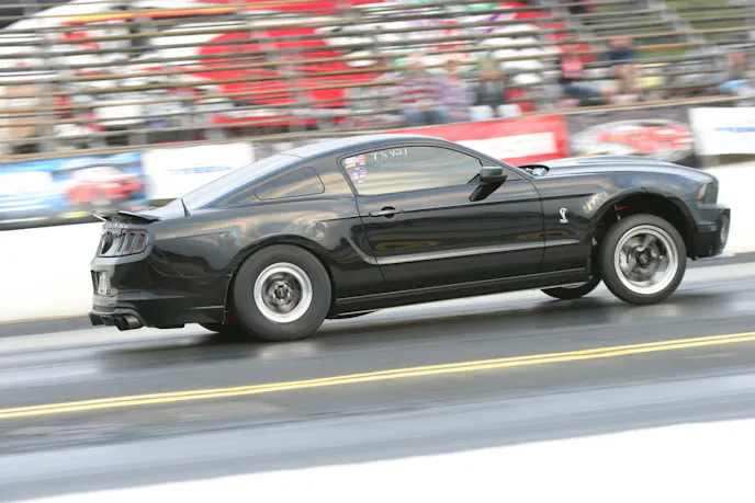 The most recent Shelby GT500s were only available with a six-speed manual, but is it time for the car to have a paddle-shifted automatic option? With the Hellcat running 10.80s, the time might be now. Either that, or the upcoming GT500 or Cobra needs a drag radial option.