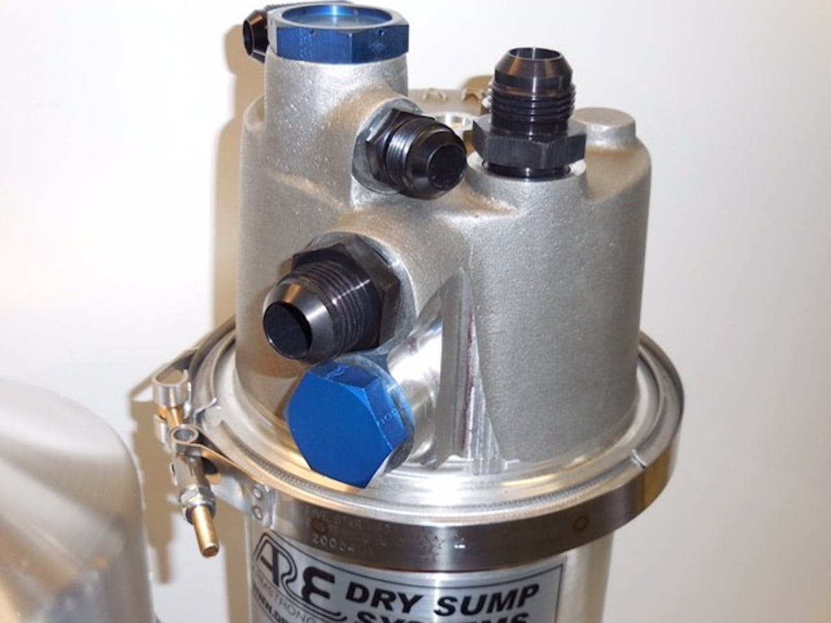 The air relief is plumbed into the very top of this tank. 