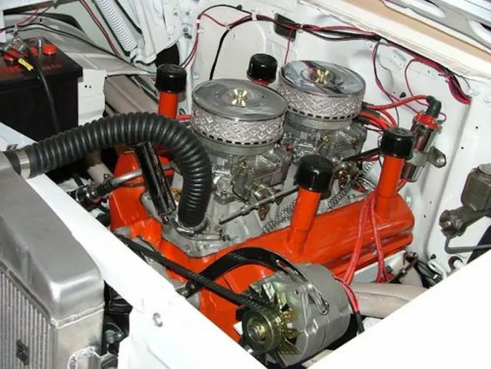 The engine in the car these days is a 283 featuring many of the same mods as the car boasted in its day. However, liberties have been taken with the engine to make a little more than would have been possible under the NHRA's watchful eye.