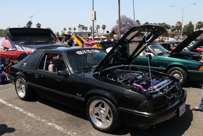 If you had a Fox Mustang in the early 90s, it had headlight covers like Bruce's LX, don't lie. It might've had Colorado Custom wheels, too, and all of us had a windshield sticker of some sort, and probably one on the back window, as well.