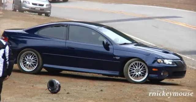 The poor GTO got off easy, with just some damage to the front fender. The bikes, on the other hand...