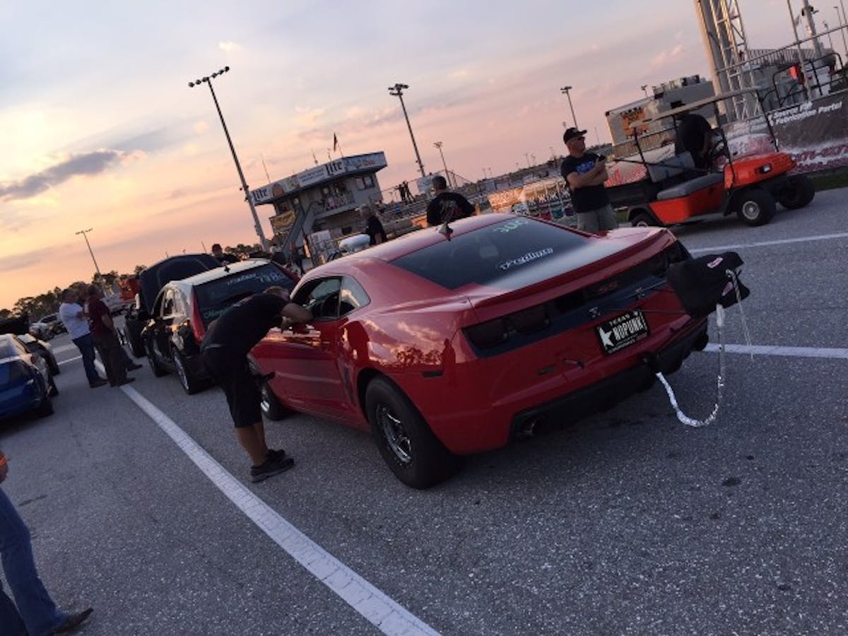 The car is known as the No Punk Camaro. Punks need not try this car at the track. 