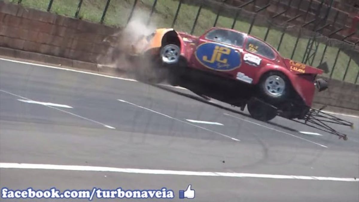 A flyweight Volkswagen Bug has no chance against a concrete wall. That's a fight the Bug will lose every time.