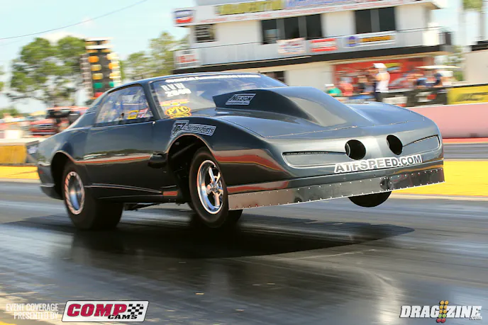 Frank Mewshaw's 1988 Pro Drag Radial Firebird is a perfect example of a car that needs an Extreme Duty Anti-Roll Bar. Frank's car features a 556ci BBC engine fed by twin Precision Turbo 88mm units that generate around 2,800 hp on M1 race fuel. All of this power helps to propel the 3,150lb car down the 1/8th mile in 4.15sec on a 315 drag radial tire.