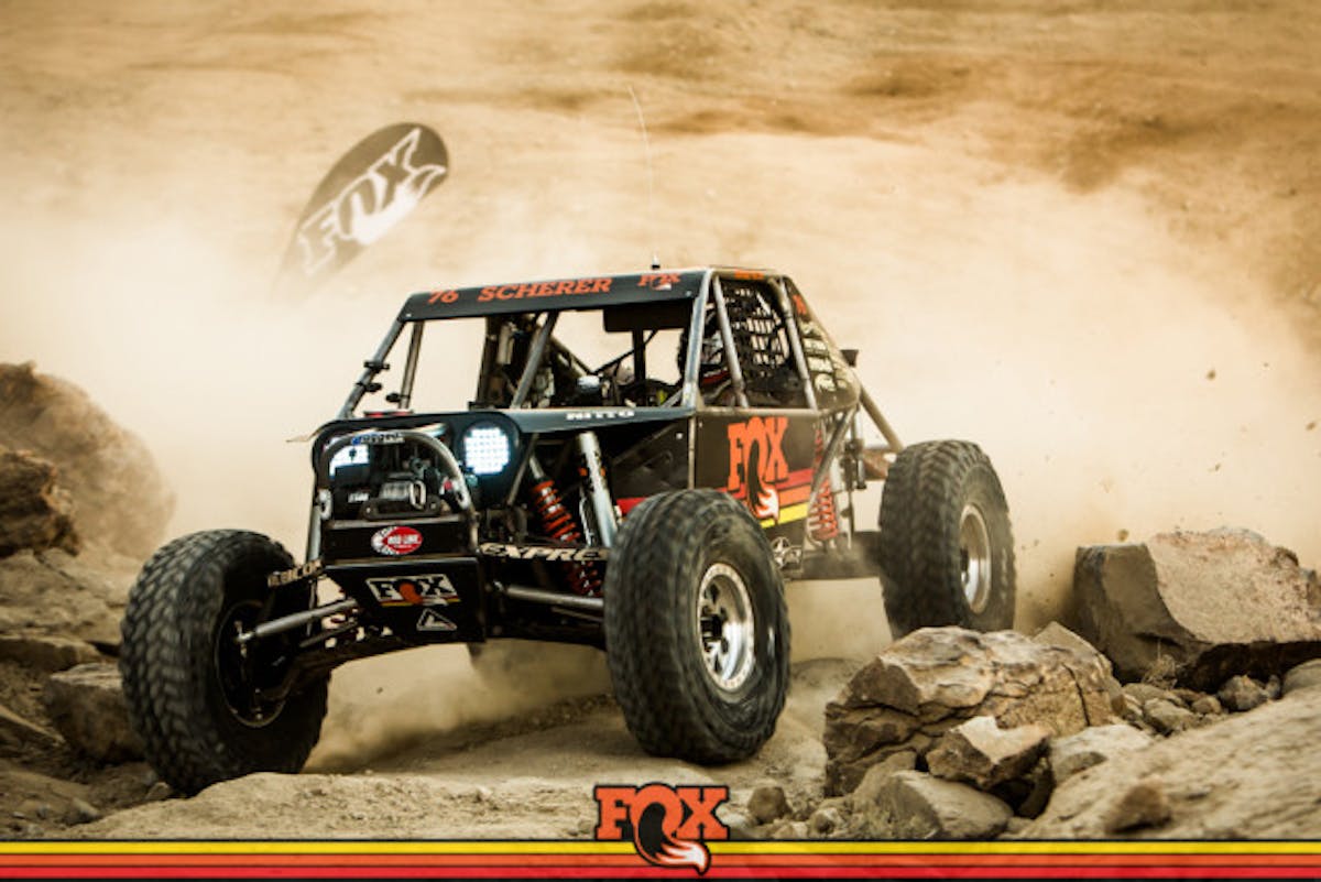 Scherer took a wider line and carried a lot of speed up the hill.