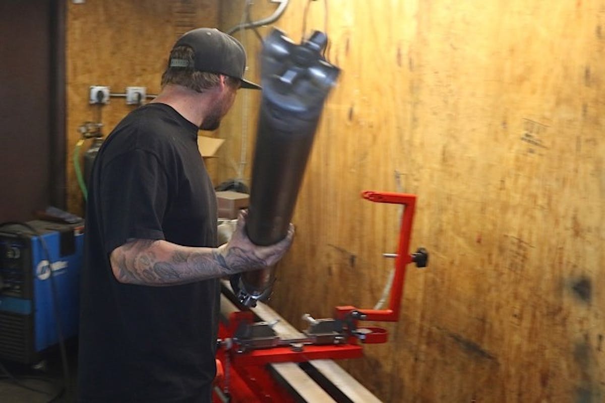 The completed shaft assembly is now ready for the Shaftmaster balancer.