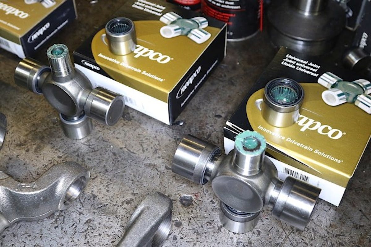 Notice the size difference between the ujoint trunnion diameter on the 1410 on the left and the 1480 on the right. The trunnion is the boss that the bearing cap rides on.