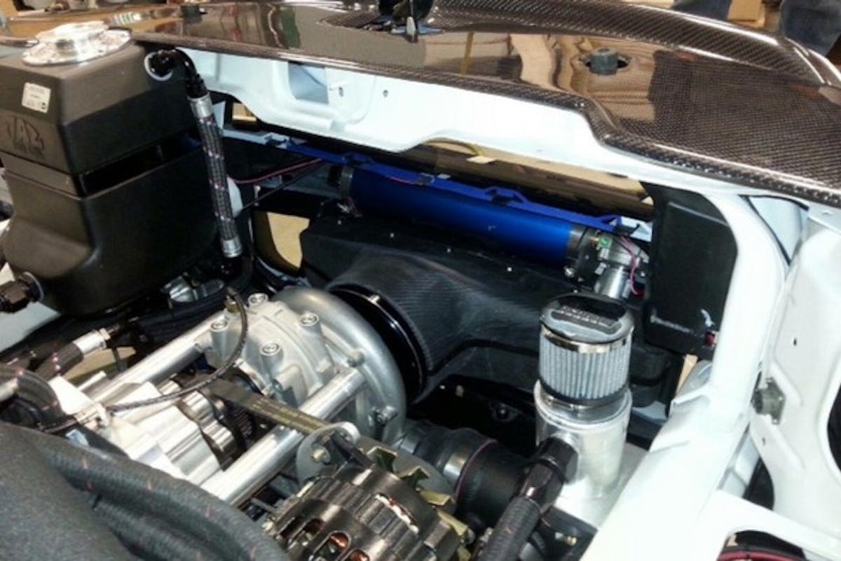 The team recently added a "scoop," if you will, to funnel air directly into the Vortech YSi supercharger.