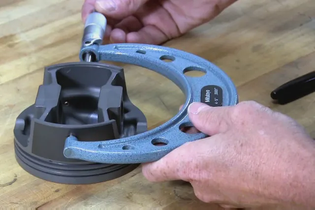 The gauge point on this piston is .250-inch from the bottom of the skirt.