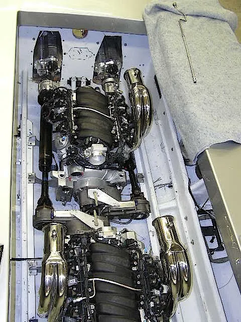 Initial installation of the twin LS7 engines.